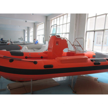 Inflatable Rescue Rib Boat Heavy Orange Fiberglass 5.2m